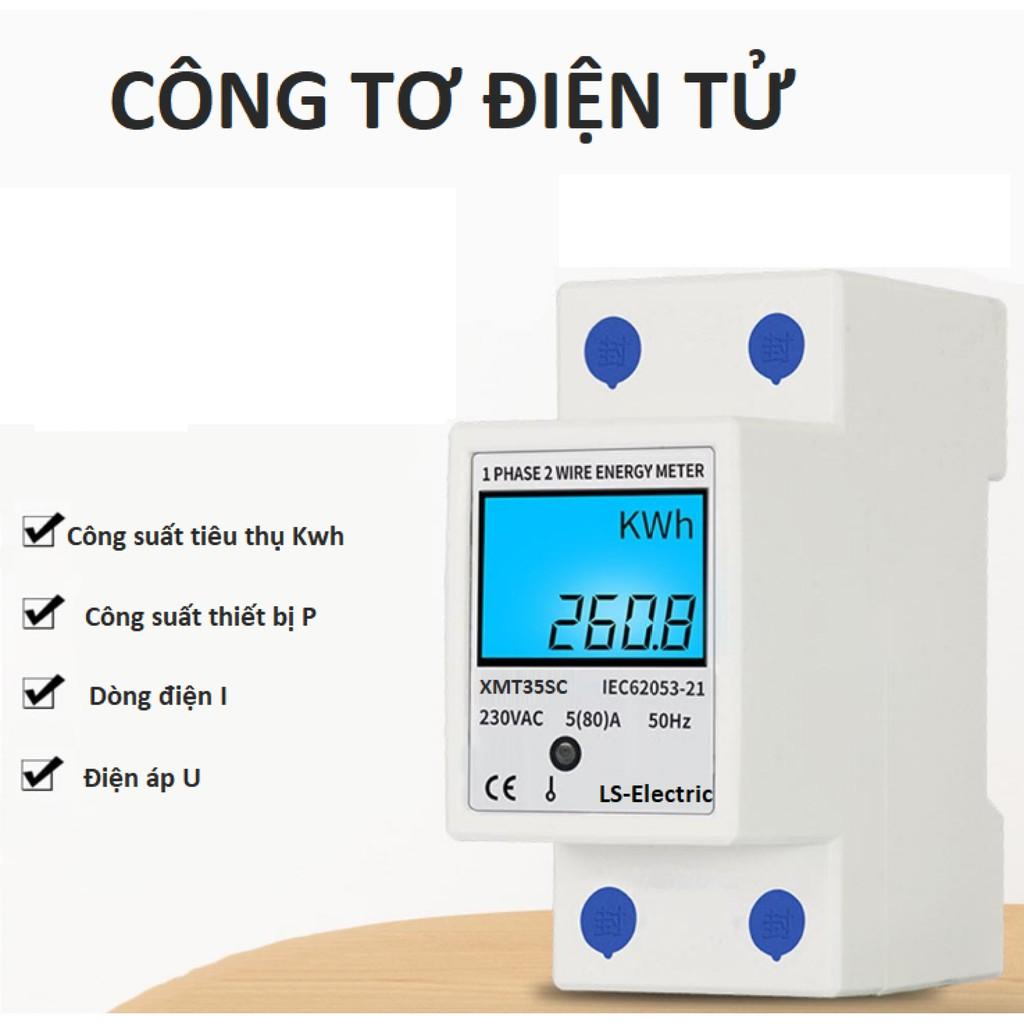 Dụng Cụ Đo, Công Tơ Điện Tử Công Suất 80A LS-Electric XMT35SC Hiển Thị 4 Thông Số Siêu Chính Xác