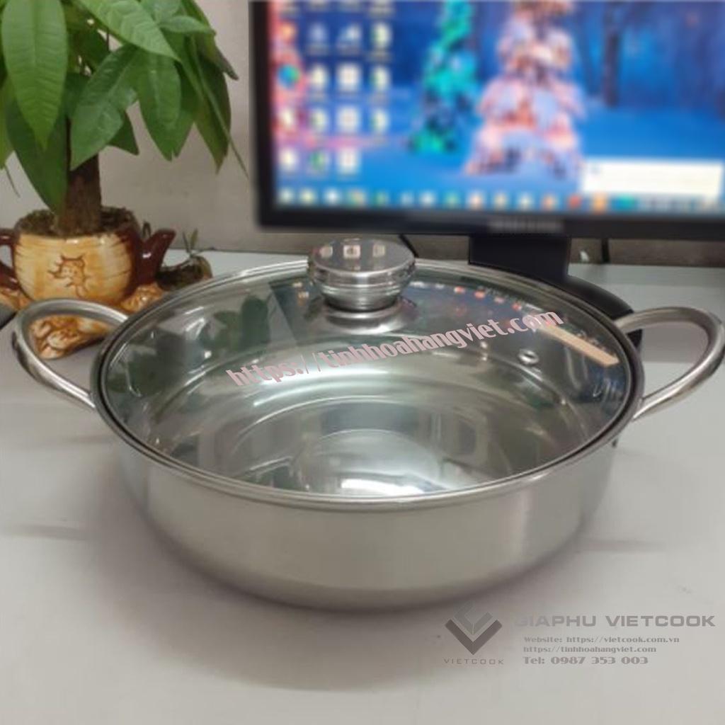 NỒI LẨU INOX 1 ĐÁY NẮP KÍNH VIETCOOK