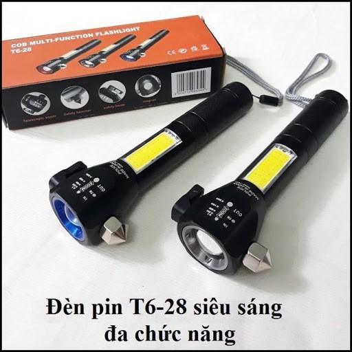 Đèn pin chiếu sáng T628 hàng hot hiện nay với 8 chức năng đa dạng hộp cam