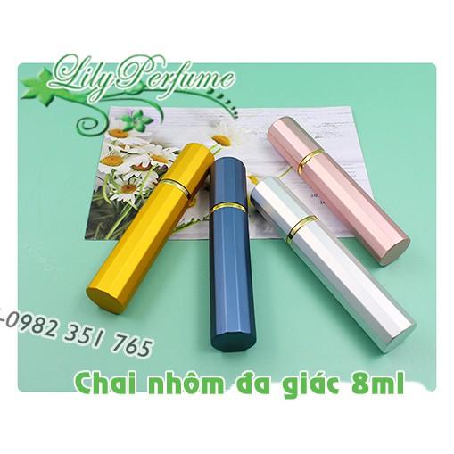 Lọ chiết nước hoa 2 lớp nhôm đa giác 8ml Vỏ chiết Ống chiết Chai chiết nước hoa