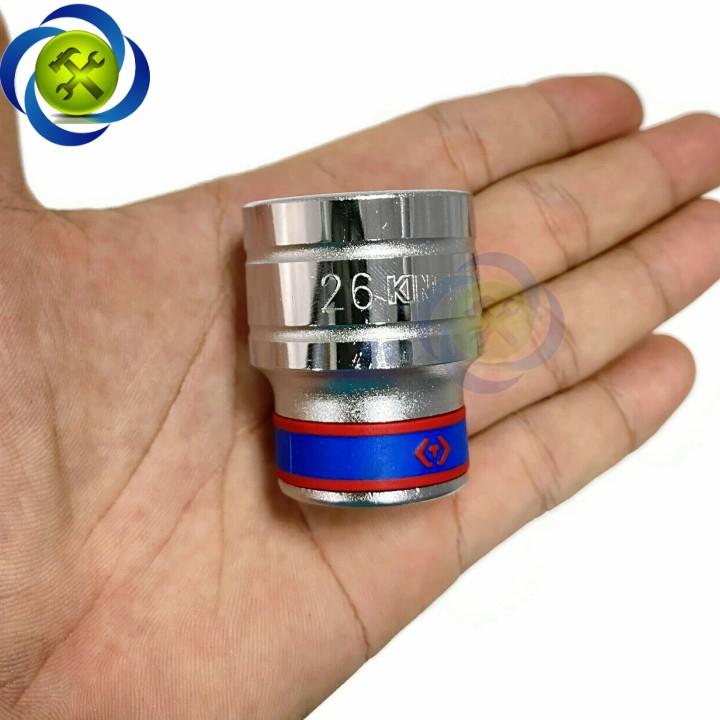 Tuýp 26mm 1/2 Kingtony 433026M 12 cạnh màu trắng dài 42mm