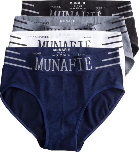 Bộ 4 quần lót nam Munafie hàng dệt kim cao cấp  - Quần sịp tam giác- WS17