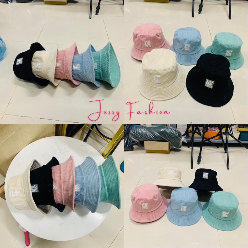 Nón Tai Bèo Nhung Gân Stay Real Jussy Fashion Phong Cách Mũ Bucket Chống Nắng Vành Cụp Unisex Hot Trend