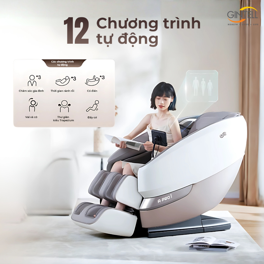 |MUA 1 TẶNG 1|  Ghế Massage Toàn Thân GINTELL A PRO 1 | 2 năm bảo hành chính hãng