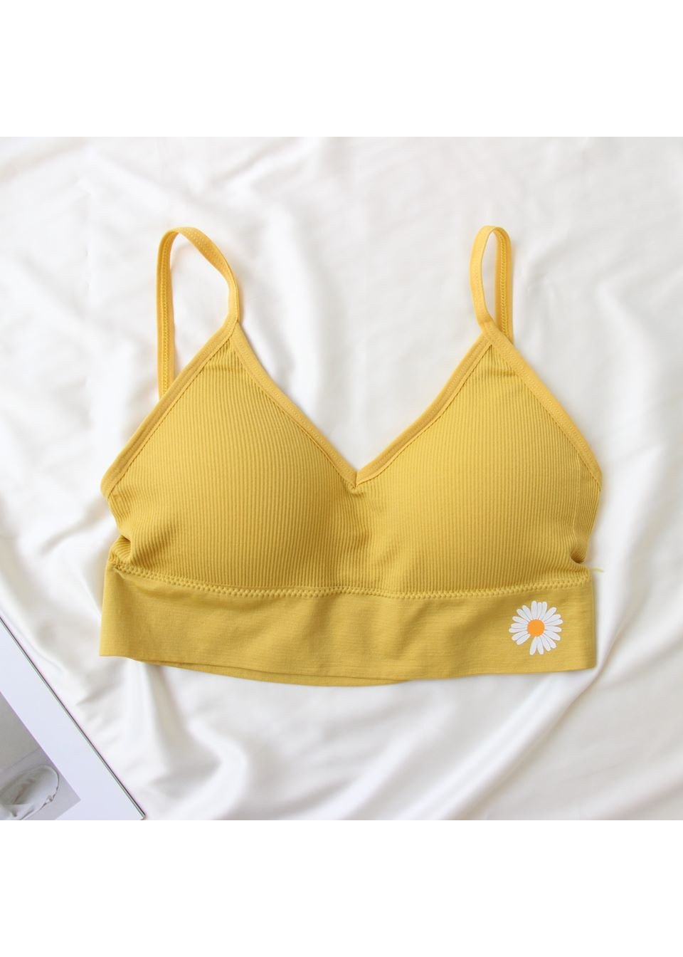 Áo Lót Thể Thao Bra Dây Họa Tiết Hoa Cúc