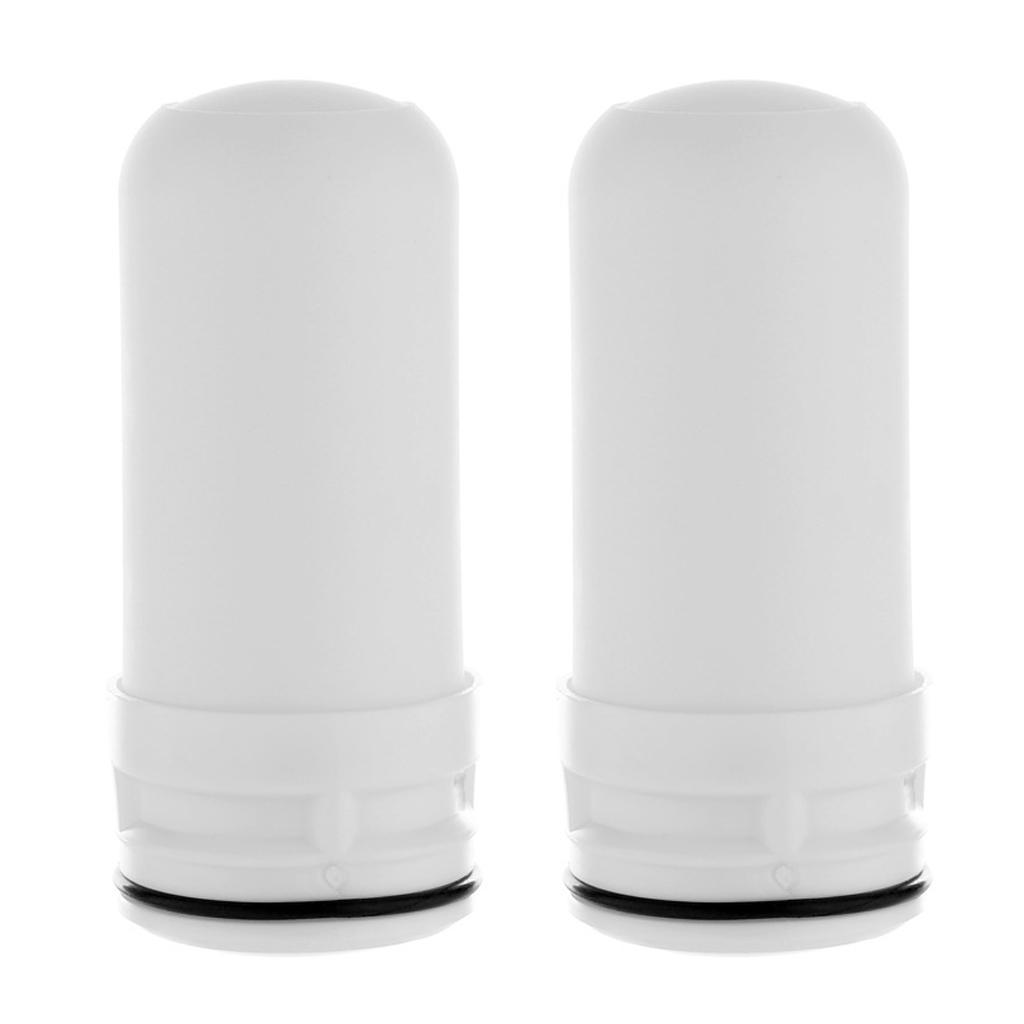 2pcs Ceramic Tap Water Purfier Cartridge for Kitchen Sink White 4.2x8.7cm