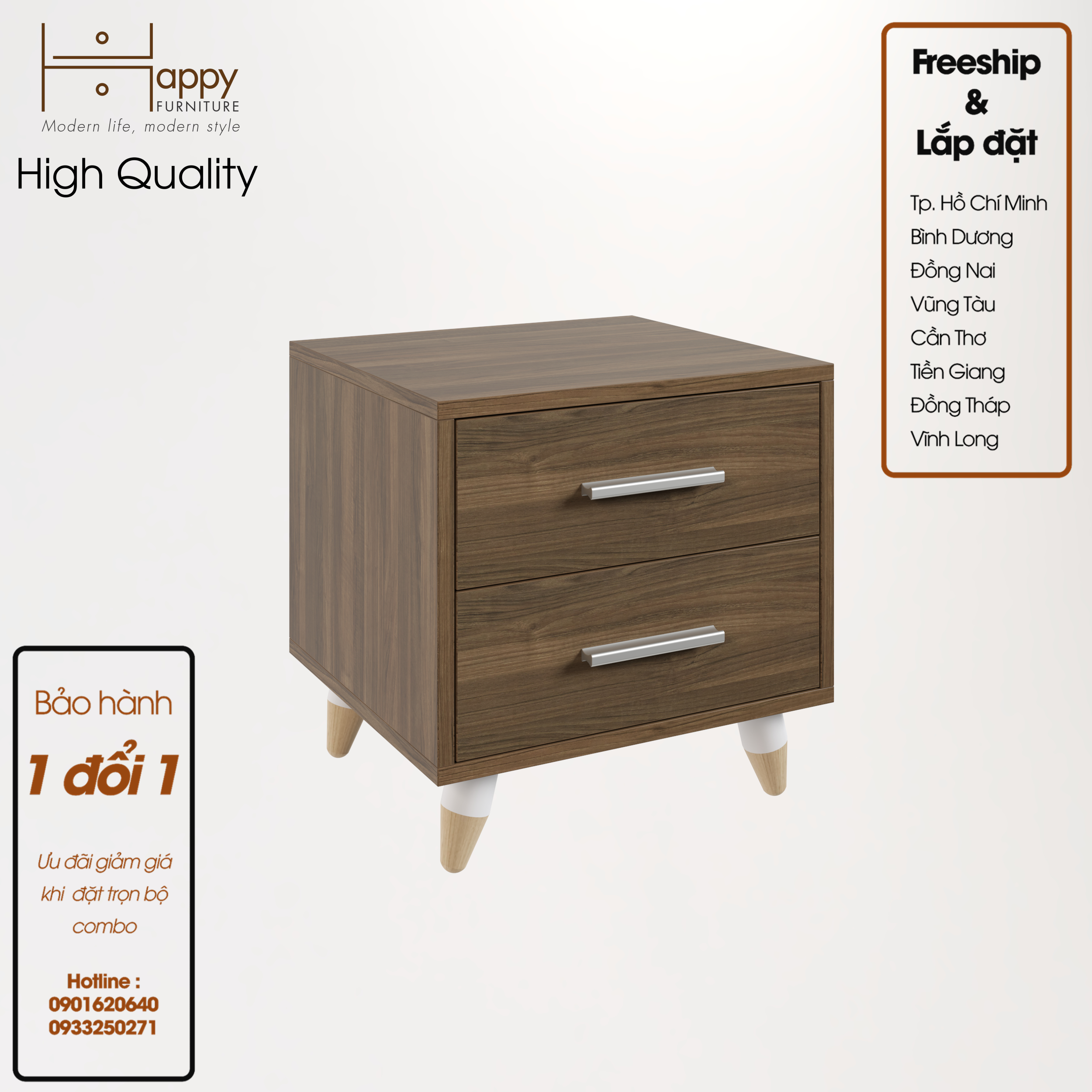 Hình ảnh [Happy Home Furniture] OSRI, Táp đầu giường  - chân gỗ chéo ,  45cm x 40cm x 45cm ( DxRxC), THK_024