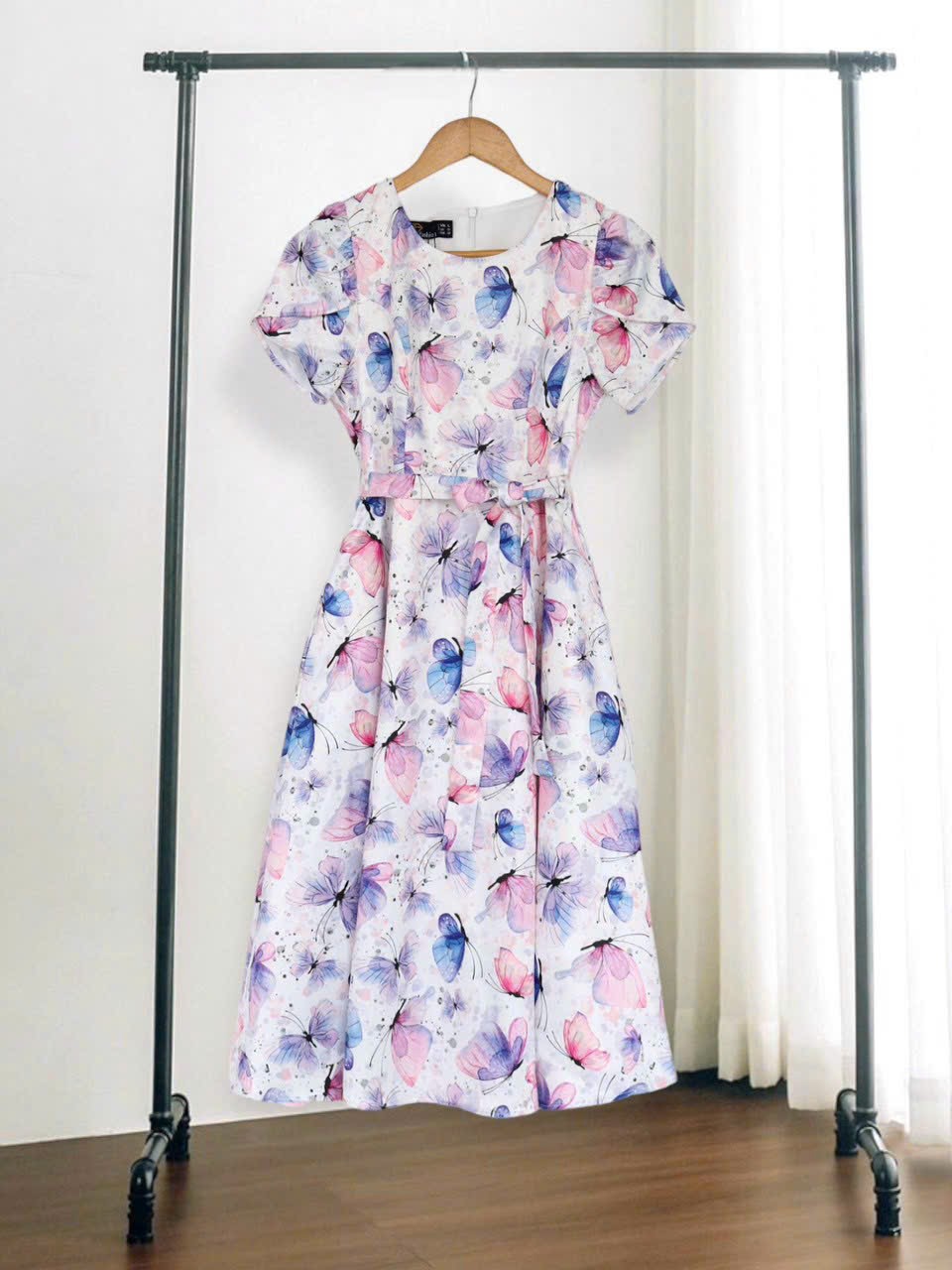 Đầm công sở cao cấp in hoa