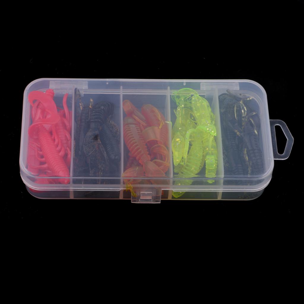 20pcs Soft Bait Silicone Lures Worm Fishing Lures Shrimp Crayfish Lure Set