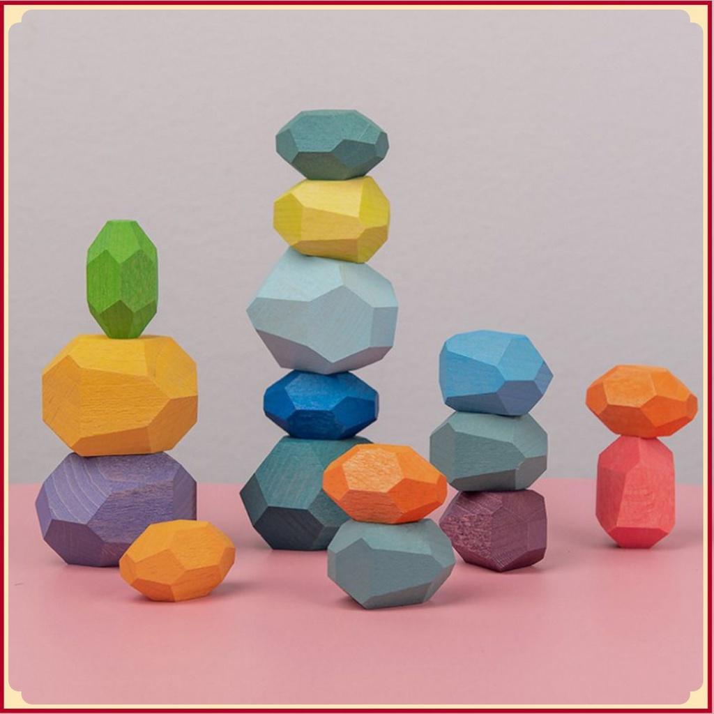 Đồ Chơi Xếp Gỗ 16 chi tiết cho bé phát triển trí tuệ Balance Colorful