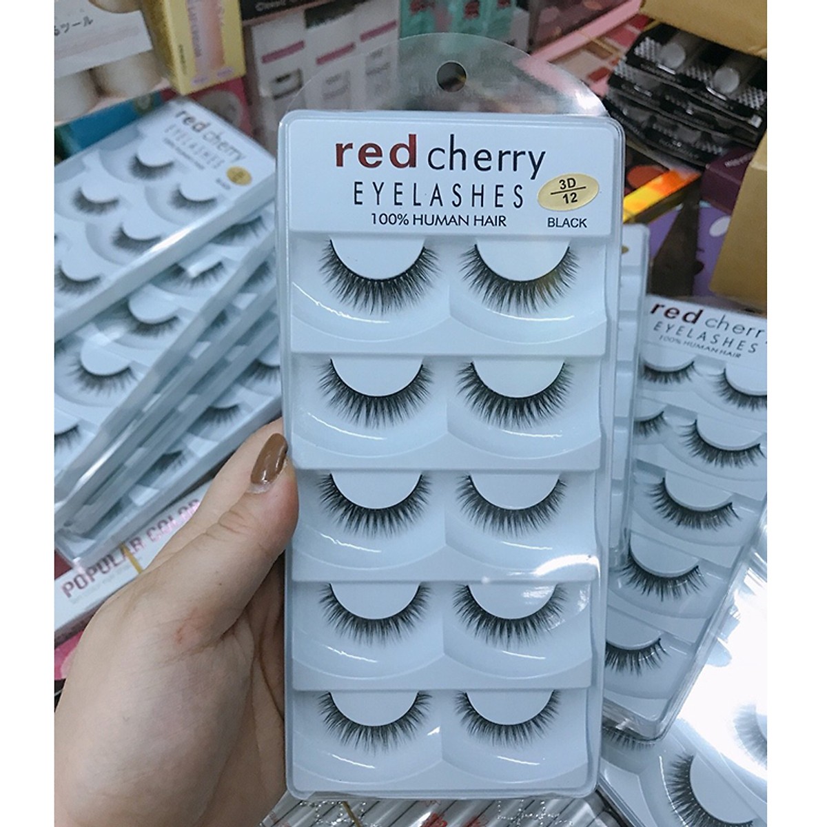 Lông mi giả Red Cherry sợi lông mềm bám chắc - size 36