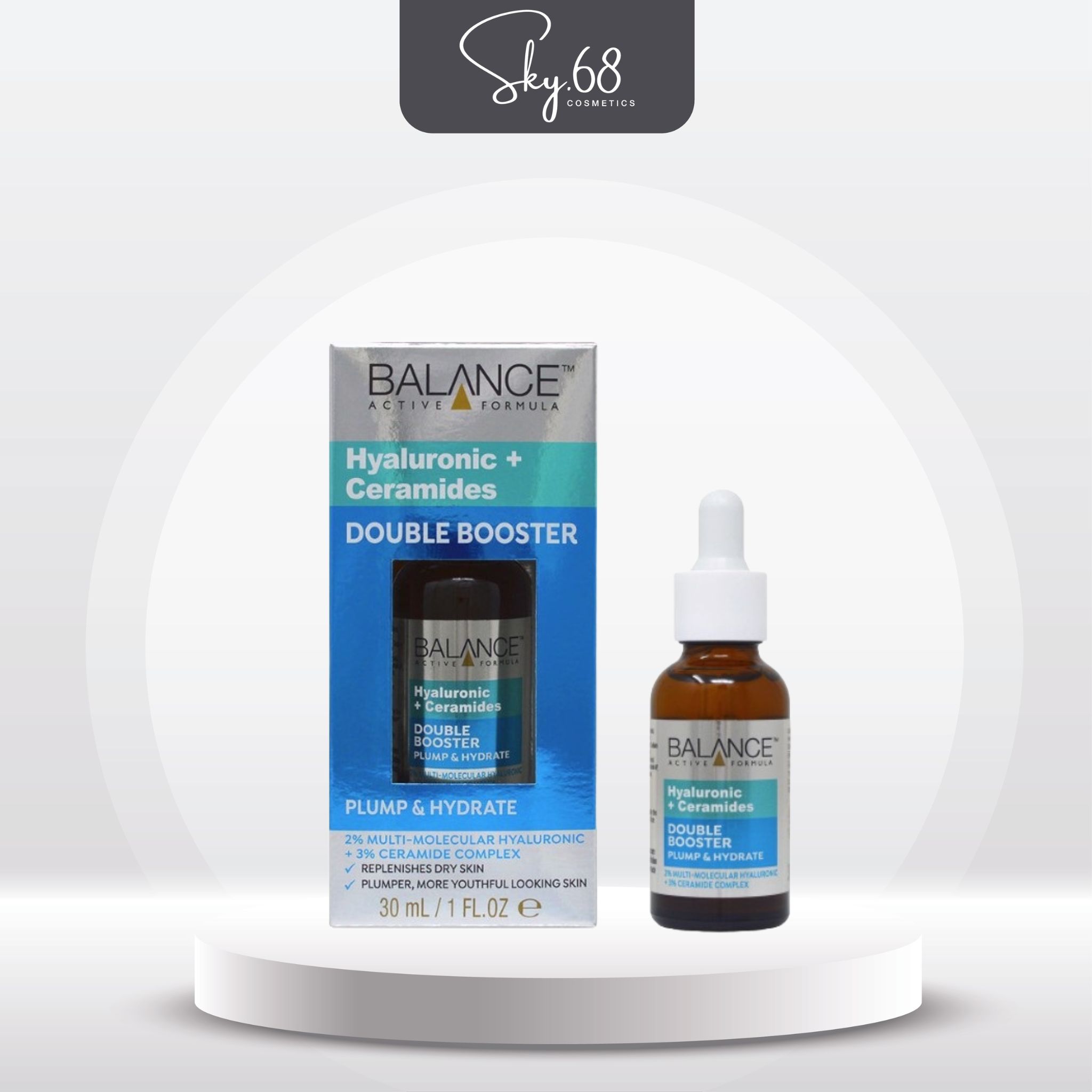 Serum Cấp Ẩm Chuyên Sâu Và Phục Hồi Da Balance Active Formula Hyaluronic + Ceramides Double Booster 30ml
