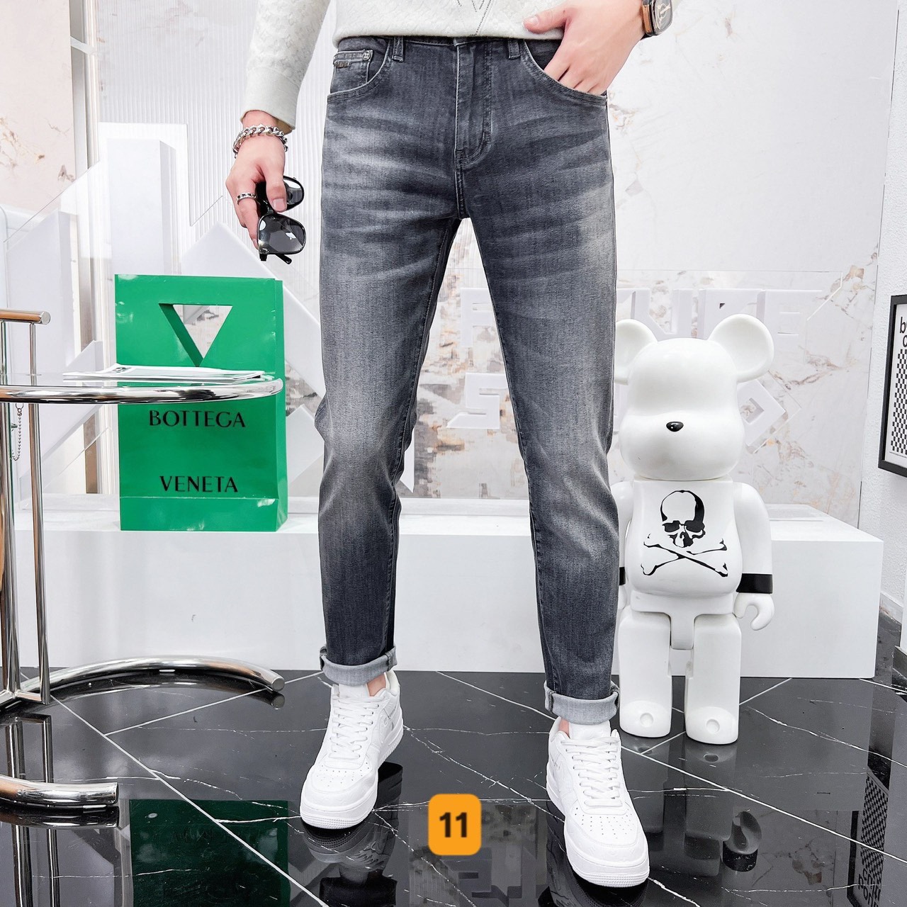 Quần Jean Nam Xám Trơn Julido Store, Chất Jean Co Dãn 4 Chiều Tôn Dáng Nam Tính MS11