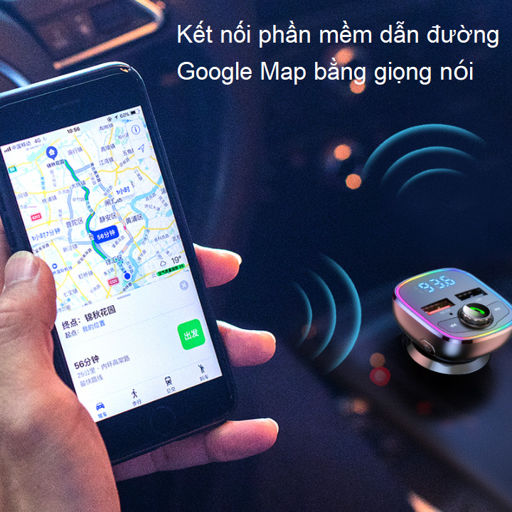 Tẩu nghe nhạc ô tô Hyundai M36 màn hình LCD 1.1 Inch, công nghệ sạc nhanh Quick Charge 3.0 - Hàng Nhập Khẩu