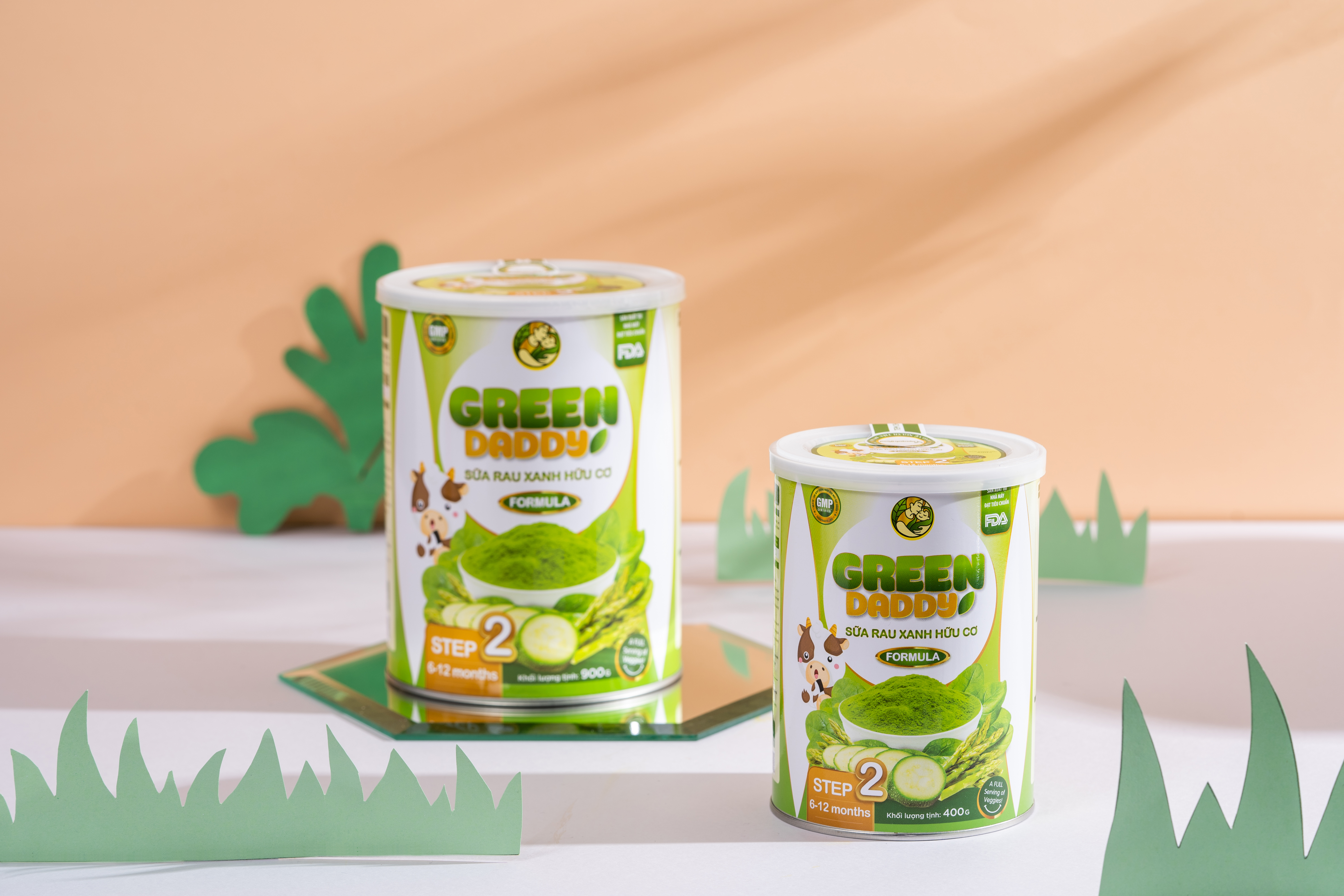 Sữa bột, Sữa non Rau Xanh Hữu Cơ Green Daddy Formula Step2 lon 400g hỗ trợ bé ăn ngon, tăng sức đề kháng, dành cho bé từ 6 -12 tháng tuổi