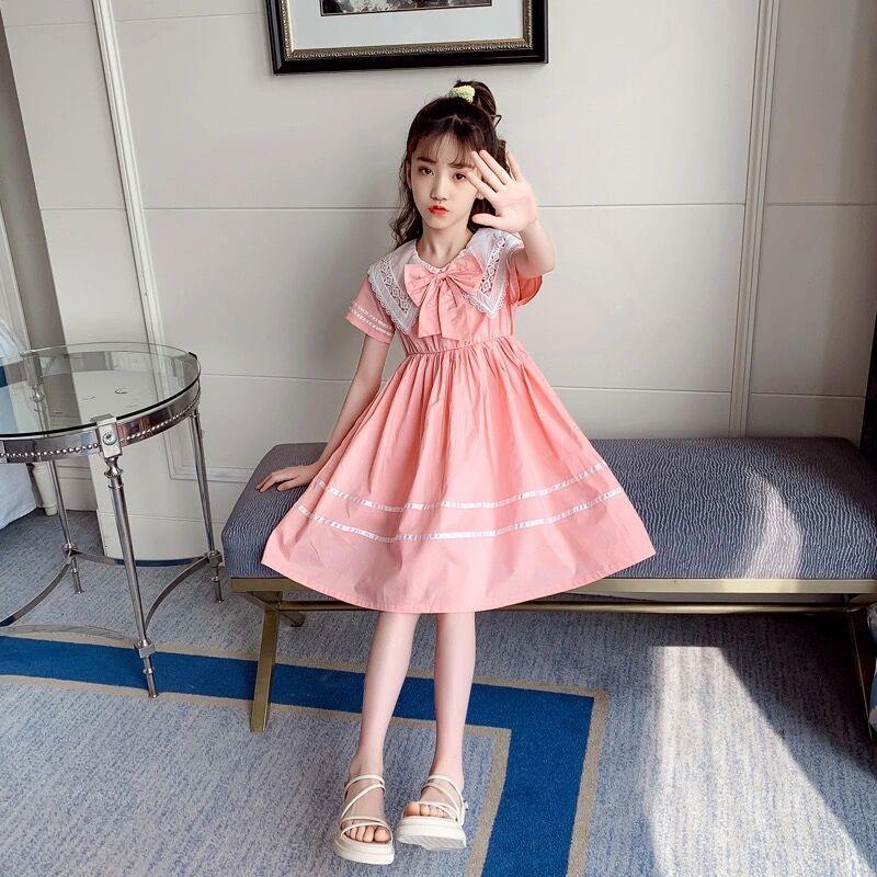 SHUANGYAN Cô gái ăn mặc mùa hè Hàn Quốc phong cách phương Tây búp bê cổ váy trẻ em trung bình lớn váy công chúa web đỏ(