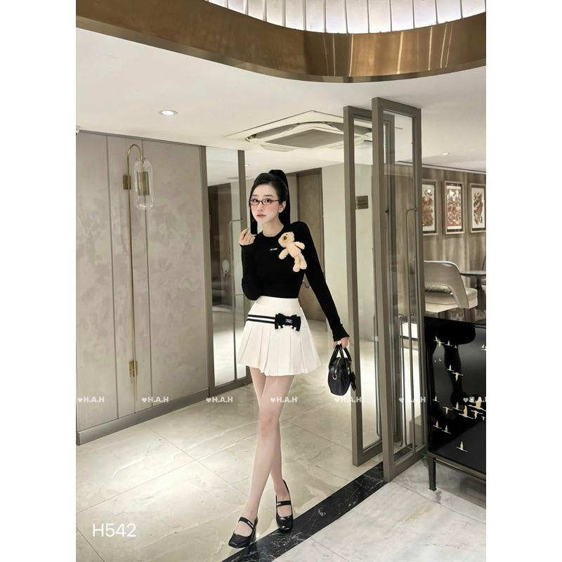 SET ÁO DÀI TAY MIUMIU KÈM GẤU&amp;CHÂN VÁY XẾP LY BY JOLIE
