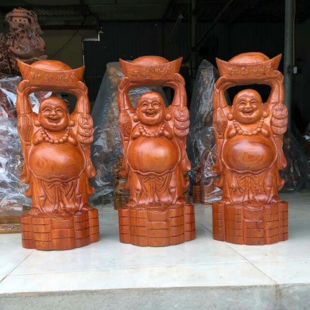 Di lặc dâng bát vàng gỗ hương Cao 40