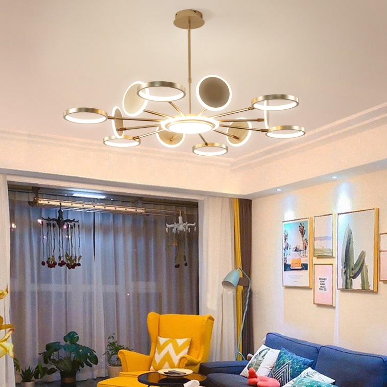 Đèn thả DELLER loại 12 bóng với 3 chế độ ánh sáng hiện đại trang trí nội thất sang trọng - kèm điều khiển từ xa - .
