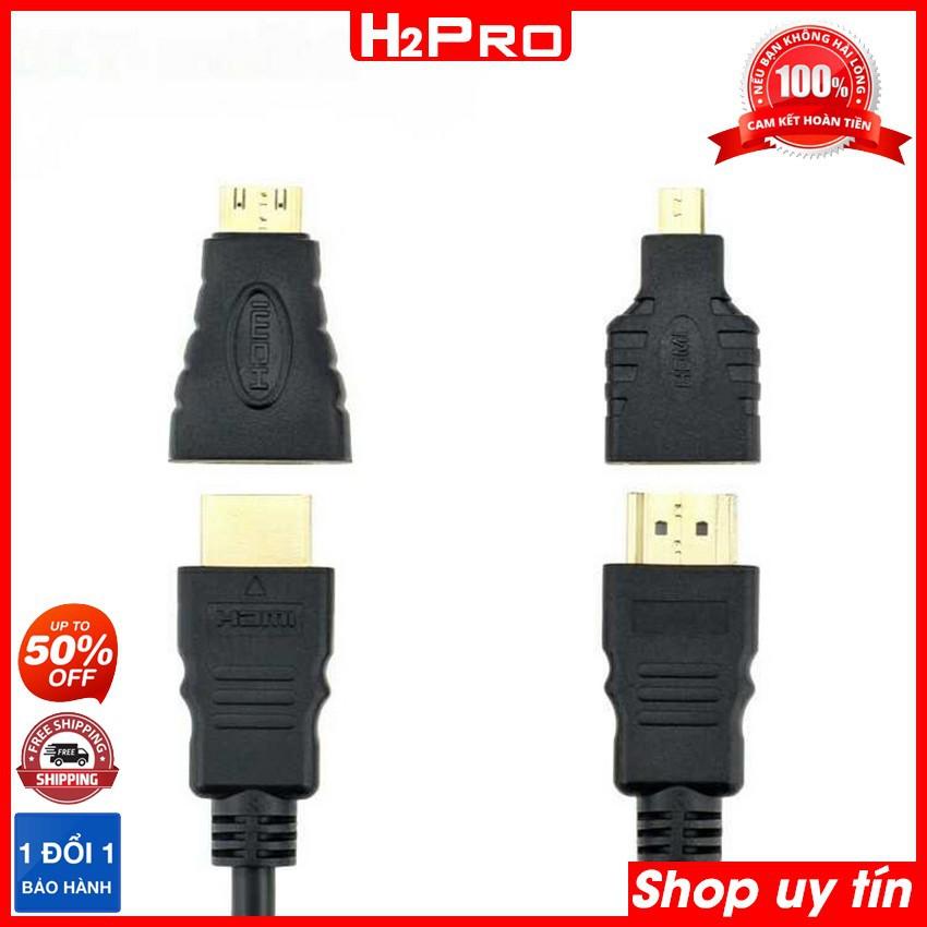 BỘ CHUYỂN TÍN HIỆU CỔNG HDMI 3 TRONG 1 CHO ĐẦU CHUẨN HDTV, HDMI sang mini HDMI và micro HDMI, dây dài 1m