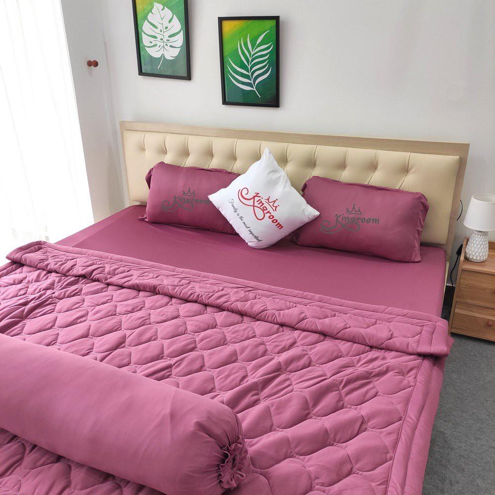 Bộ ga gối 4 món thun hàn quốc Kingroom đủ kích thước ga nệm 1m2, 1m4, 1m6, 1m8 chưa gồm chăn
