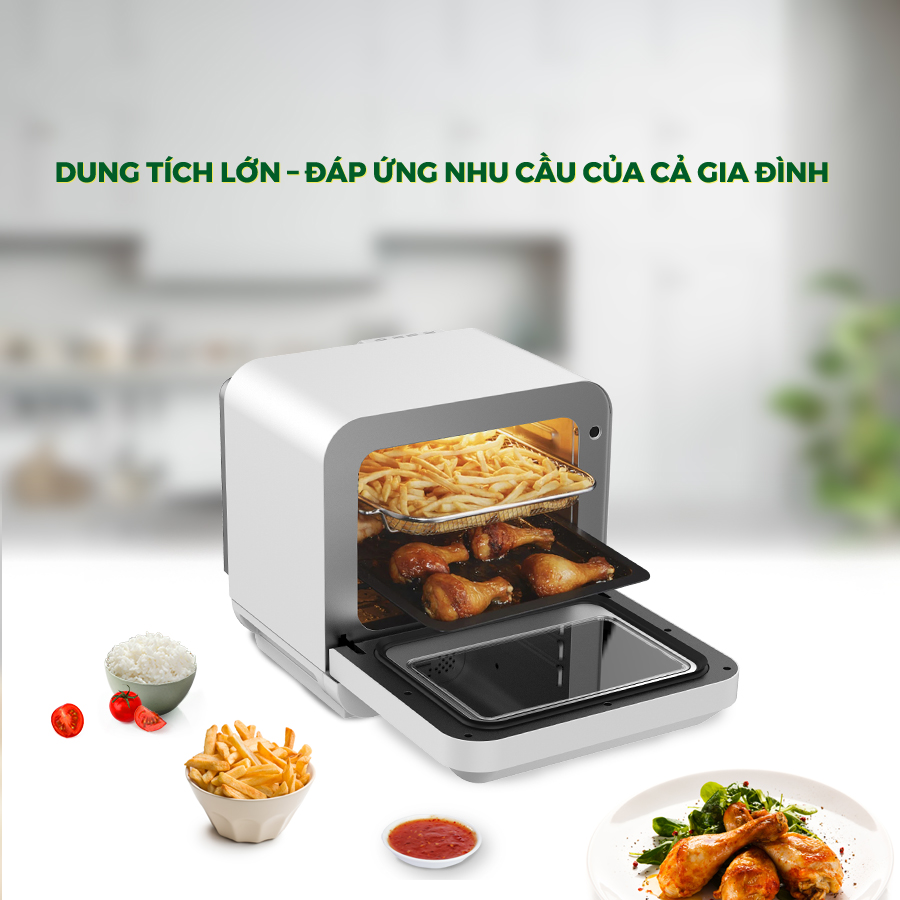 Nồi Chiên Không Dầu Hấp Hơi Nước 18L Dreamer DKA-SAF118W - Hàng chính hãng