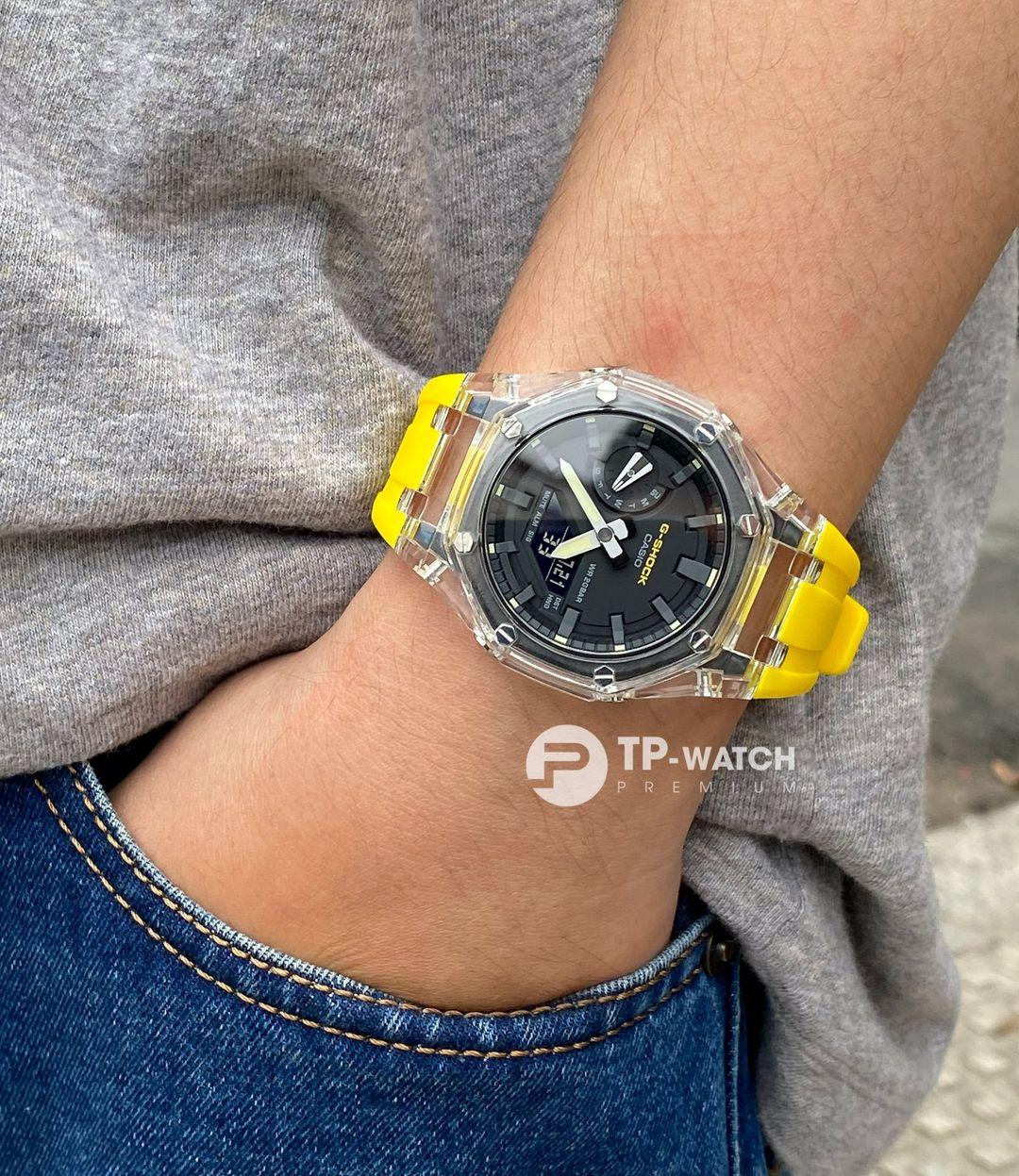 Đồng Hồ Nam Dây Nhựa Casio G-Shock GA-2110SU-9A AP Custom Skeleton x Yellow Royal Oak