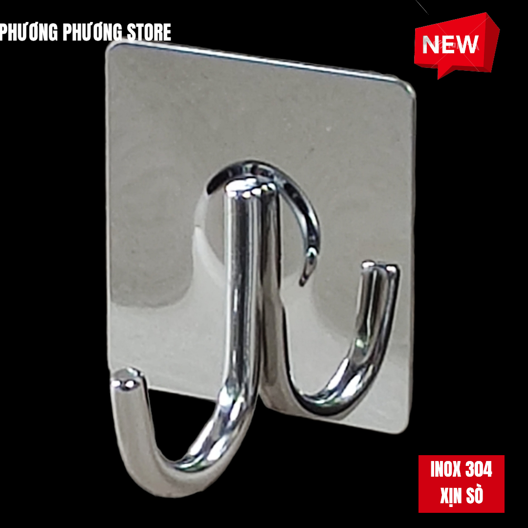 Combo Móc Dán Tường Inox 304 Hình U Vuông Không cần Dục Lỗ Cao Cấp Chống Gỉ Sét Siêu Bền Siêu Chịu Lực - Móc Treo Đồ Gia Đình Tiện Dụng