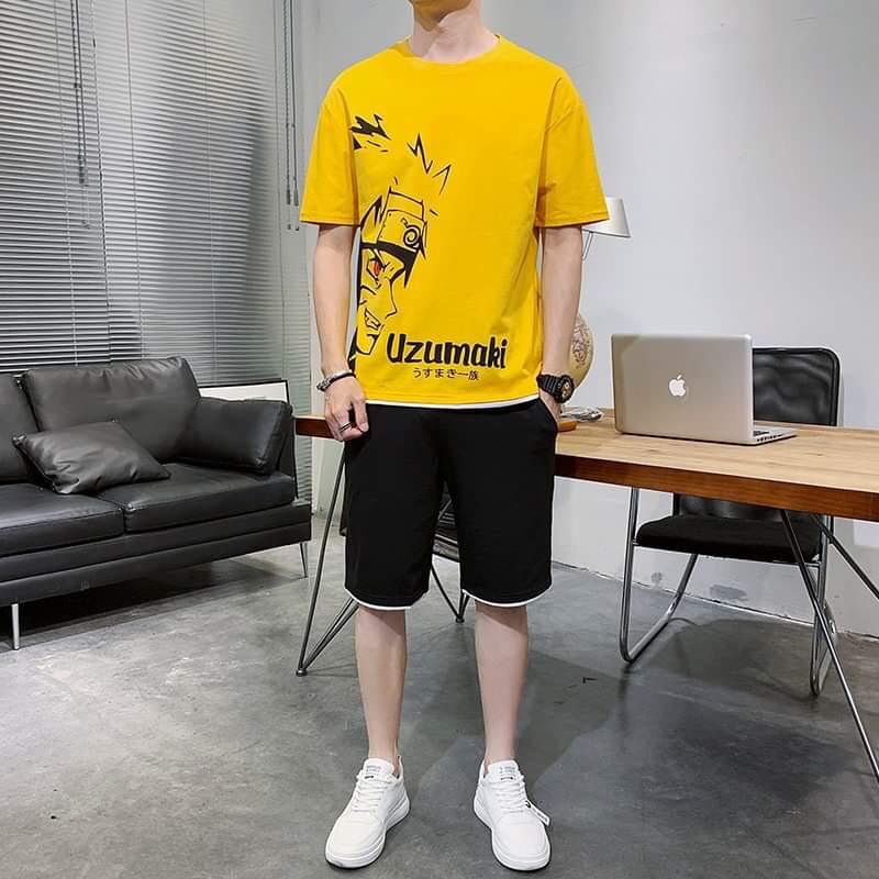 Bộ set thể thao naruto nam nữ vải thun lạnh mềm mịn 4 màu y hình