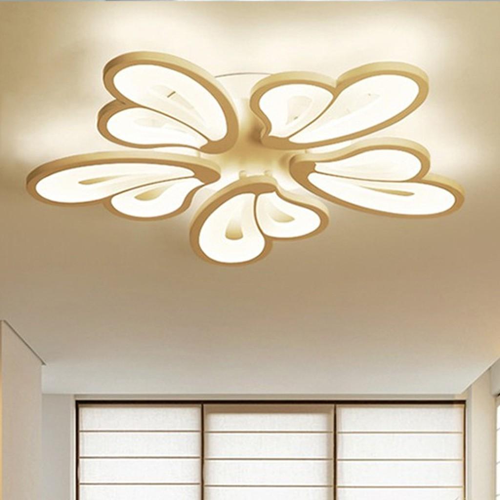 Đèn trần - đèn phòng khách - đèn trang trí nội thất cao cấp 5 cánh tim 3 chế độ ánh sáng có điều khiển từ xa