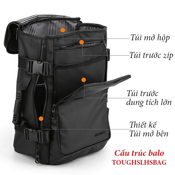 Balo Nam Nữ Unisex Laptop 15.6inch Da Pu Cao Cấp Chống Nước TOUGHSLHSBAG Hàng Xịn Chuẩn Căng Đét, Full Tag - Golovejoy