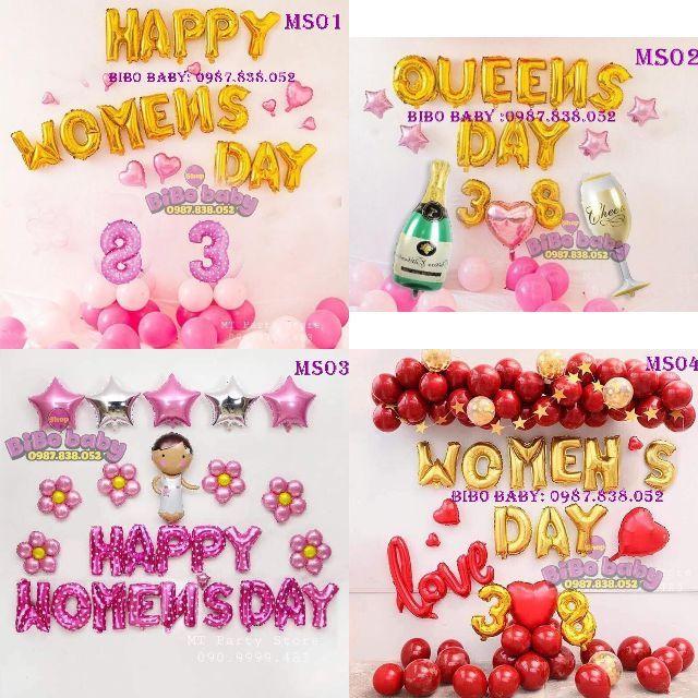 Sét bóng Happy women's day trang trí ngày quốc tế phụ nữ 8/3