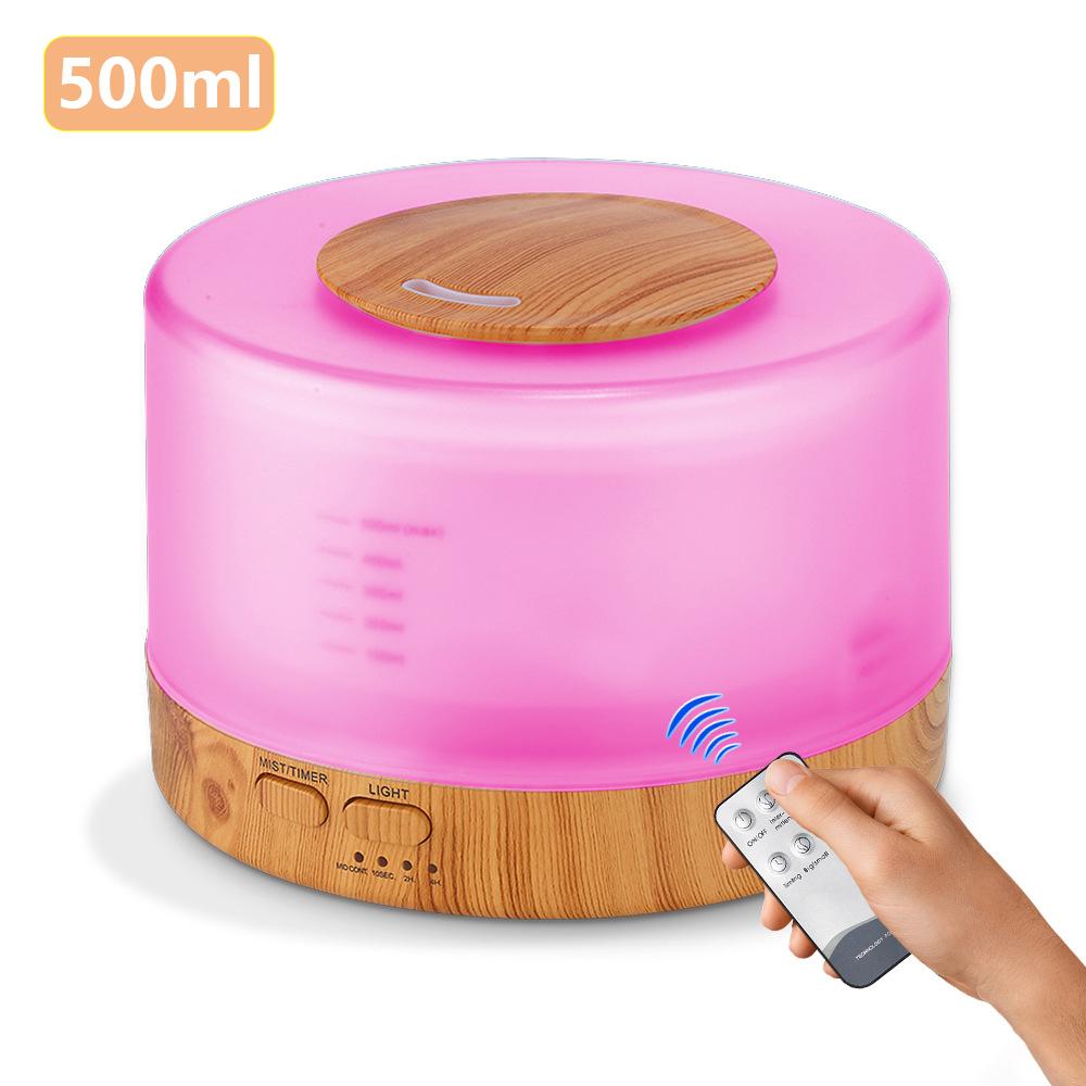 Mới 500Ml Tinh Máy Khuếch Tán Tinh Dầu Siêu Âm Thanh USB Máy Tạo Độ Ẩm Không Khí Có Đèn LED 7 Màu Đèn Điều Khiển Từ Xa Văn Phòng Nhà difusor