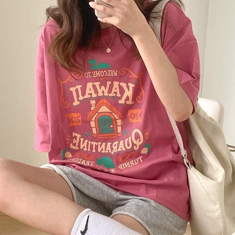 Áo Thun Tay Ngắn Dáng Rộng Vải Cotton Kiểu Hàn Quốc AT01