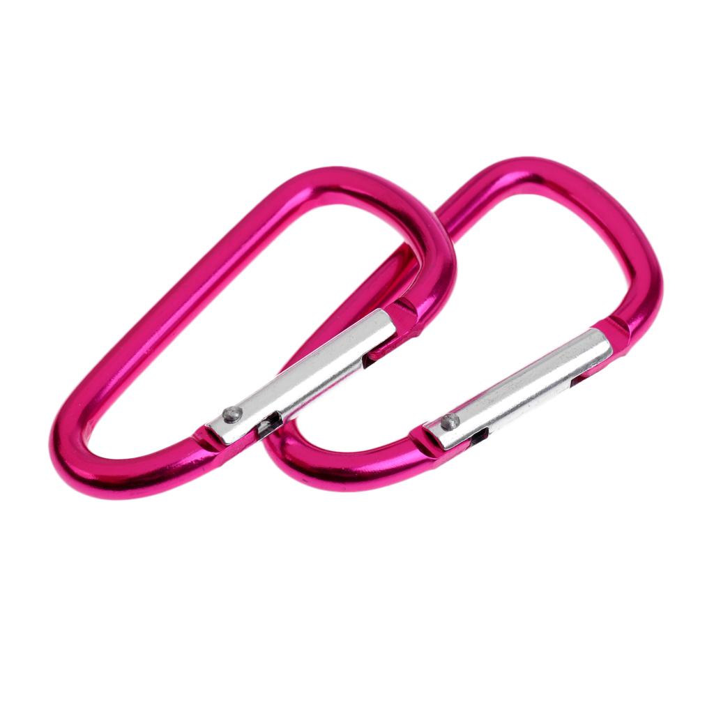 10x Aluminum D-ring Locking Carabiner Keychain Spring Clip Lock Carabiner Hook Outdoor Camping Equipmengt For Outdoor ,Camping, Fishing, Hiking, Traveling