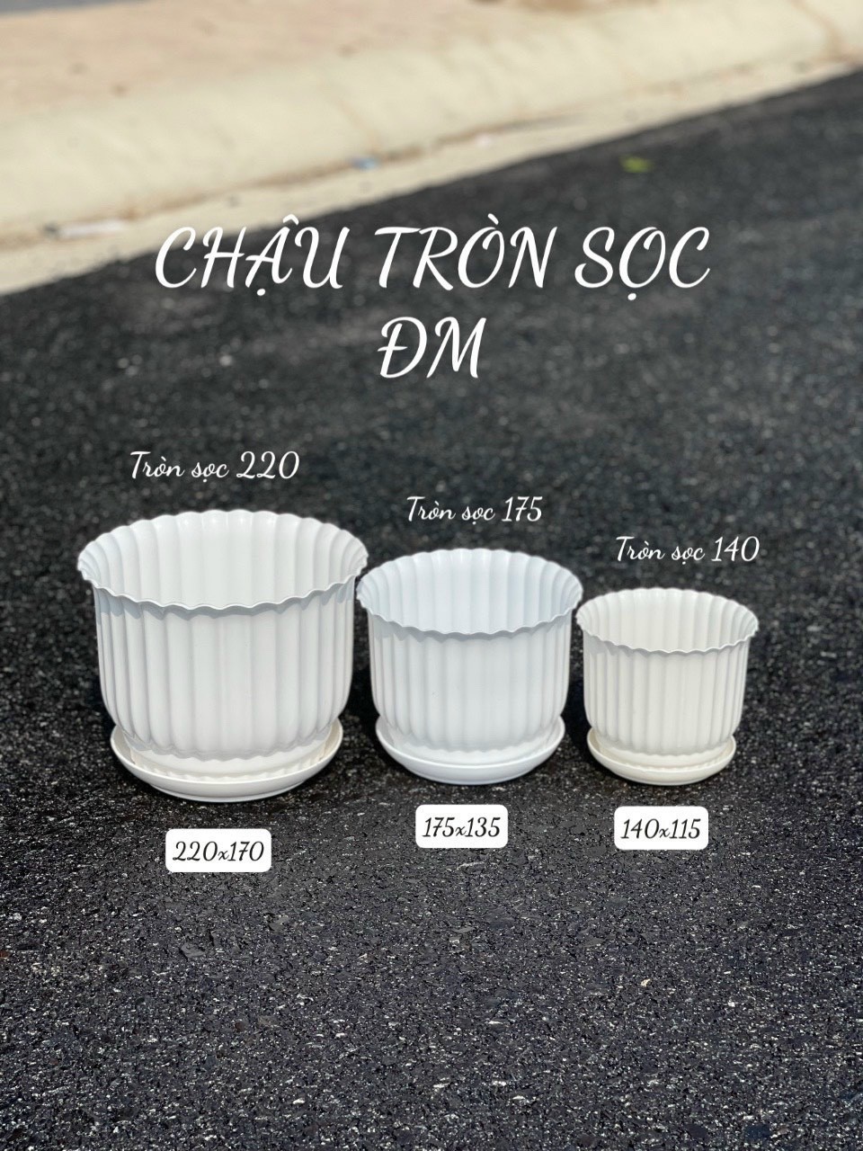Chậu nhựa tròn sọc 140*115