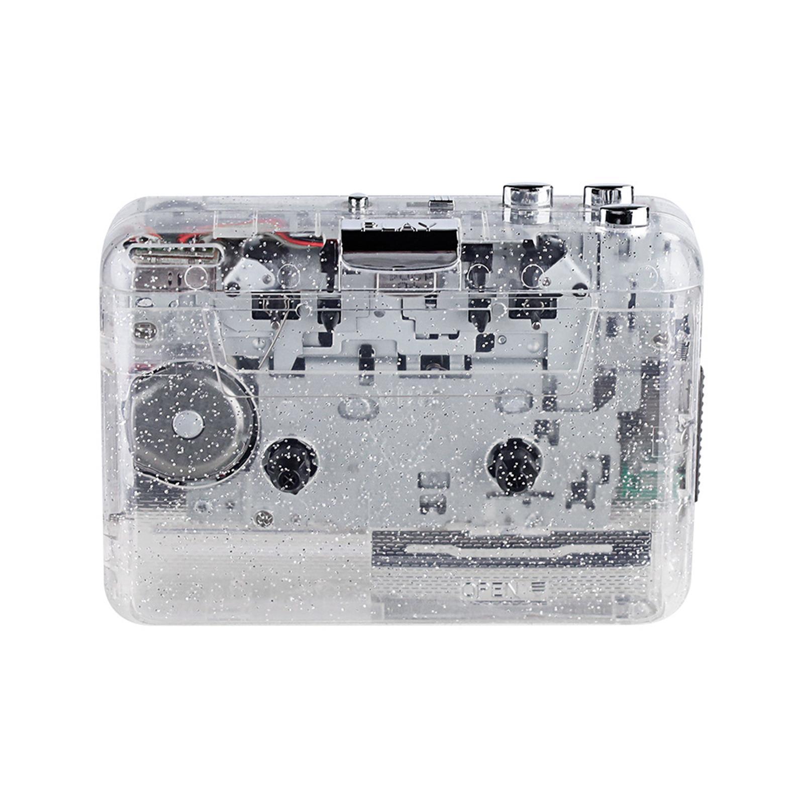 Transparent Cassette Player Cassette to MP3 Converter for Entertainment  Compact  Compact Vintage Cassette Tape Player