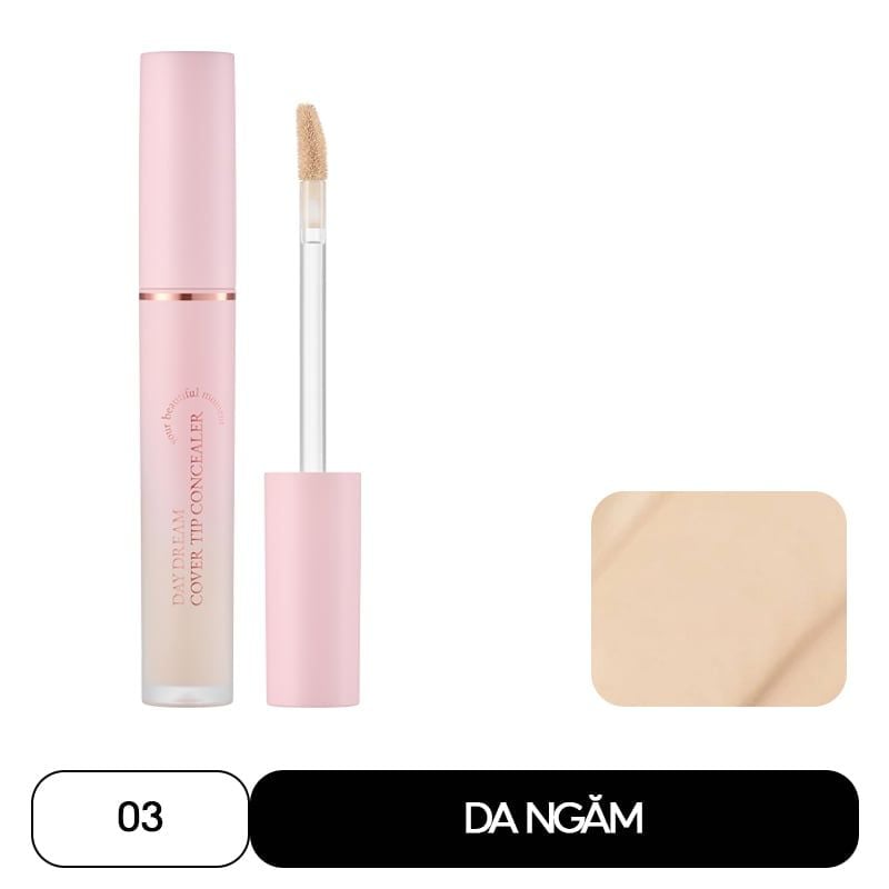 Kem che khuyết điểm Aperire Daydream Cover Tip Concealer 4.5ml - Che phủ toàn diện mỏng nhẹ lâu trôi - Màu 03 Beige