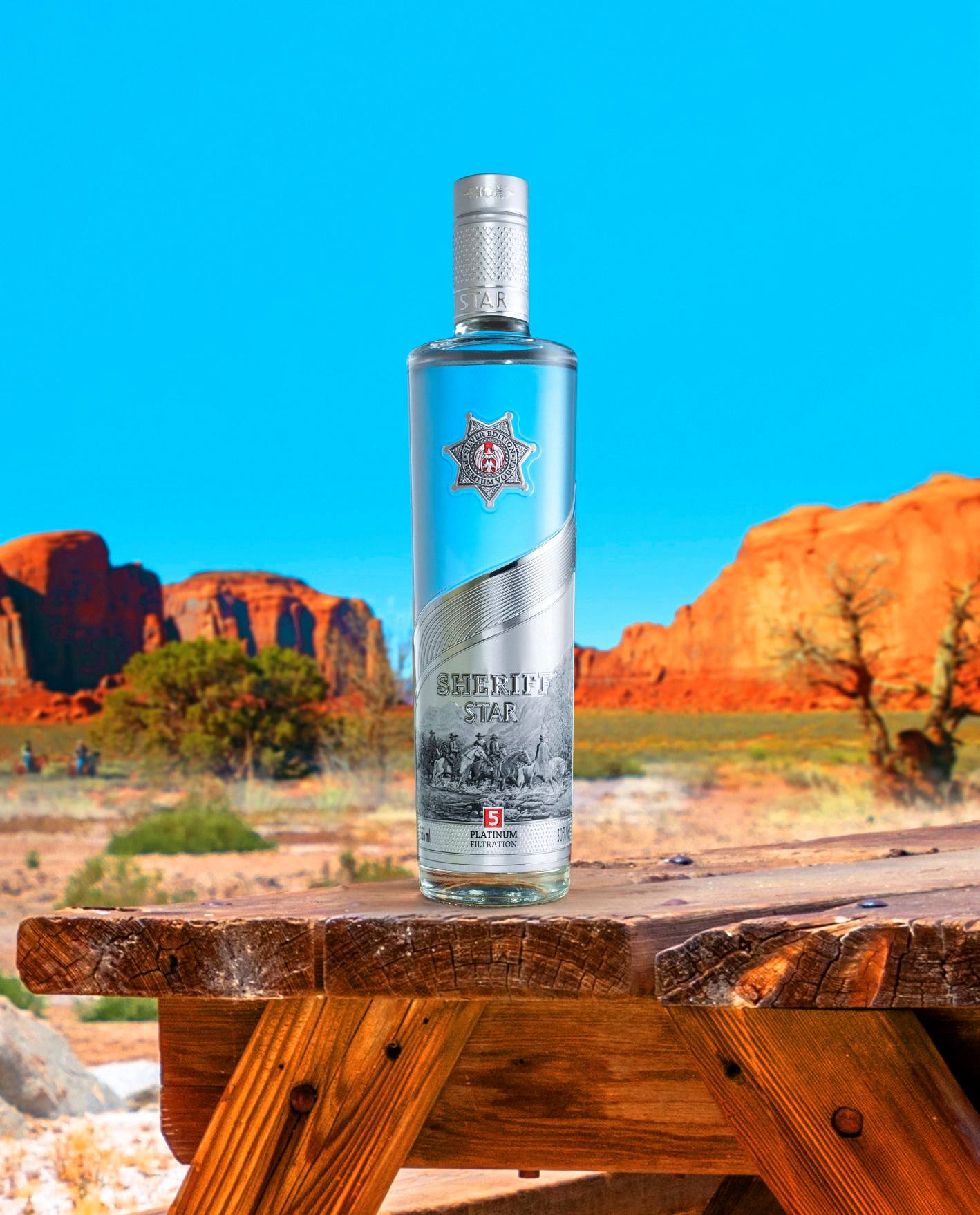 Rượu Men' Vodka Sheriff Silver Star 30% chai 565ml