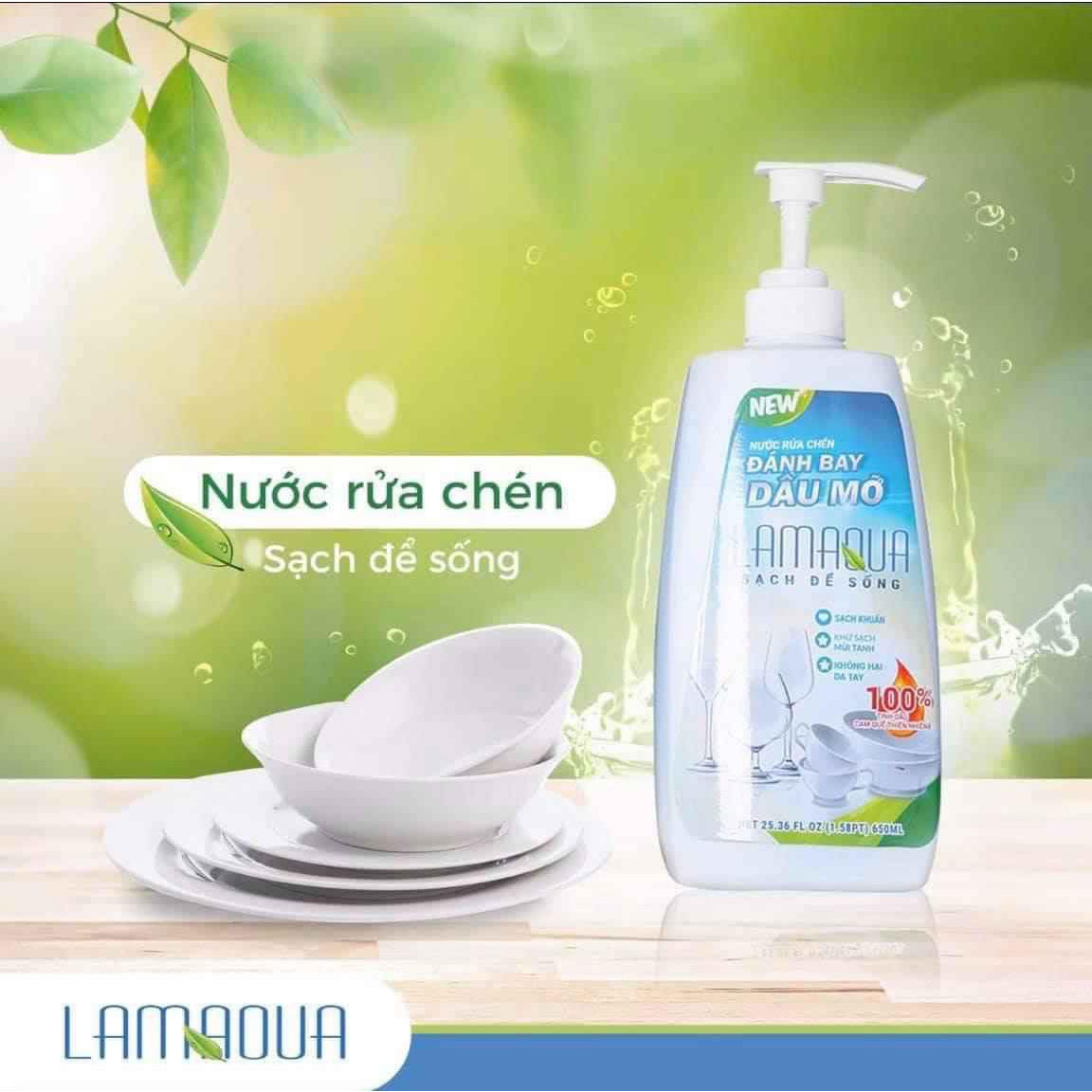 Nước rửa chén Lamaqua - Tinh dầu cam sả 650ml