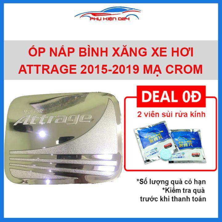 Ốp nắp bình xăng Attrage 2015-2016-2017-2018-2019 mạ crom chống trầy trang trí ô tô