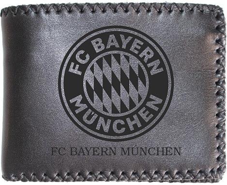 Ví Da Bò Nam Nữ Khâu Viền Khắc Hình Club Bayern Munich