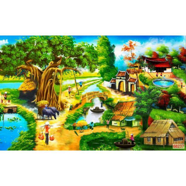 Tranh dán tường 3d tranh đồng quê