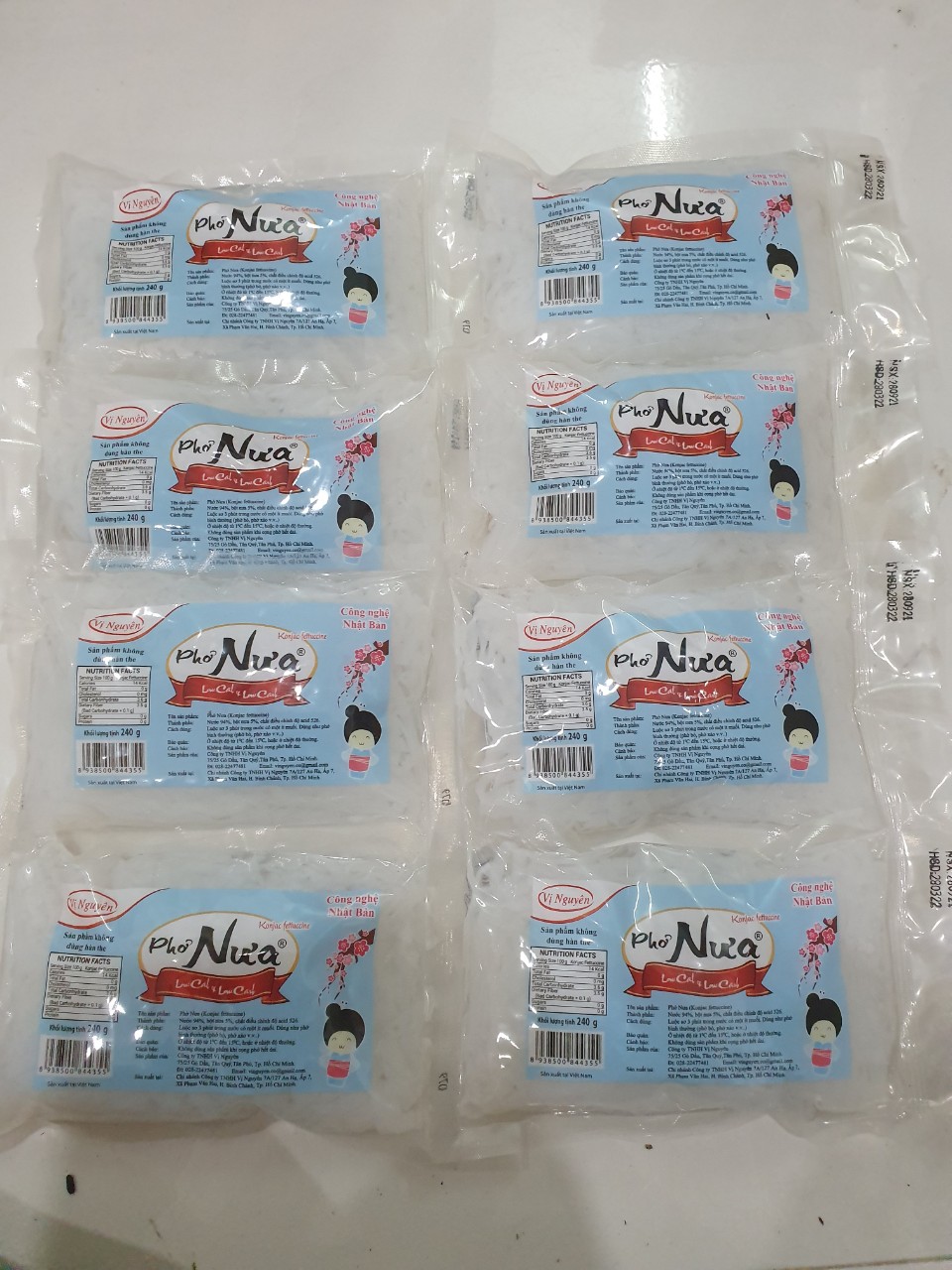 Combo 8 Gói Phở Nưa Vị Nguyên Das Keto 240g