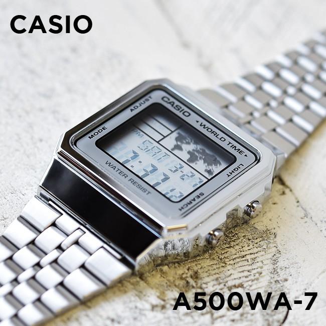 Đồng hồ điện tử nam/nữ Casio chính hãng A500, dây kim loại.