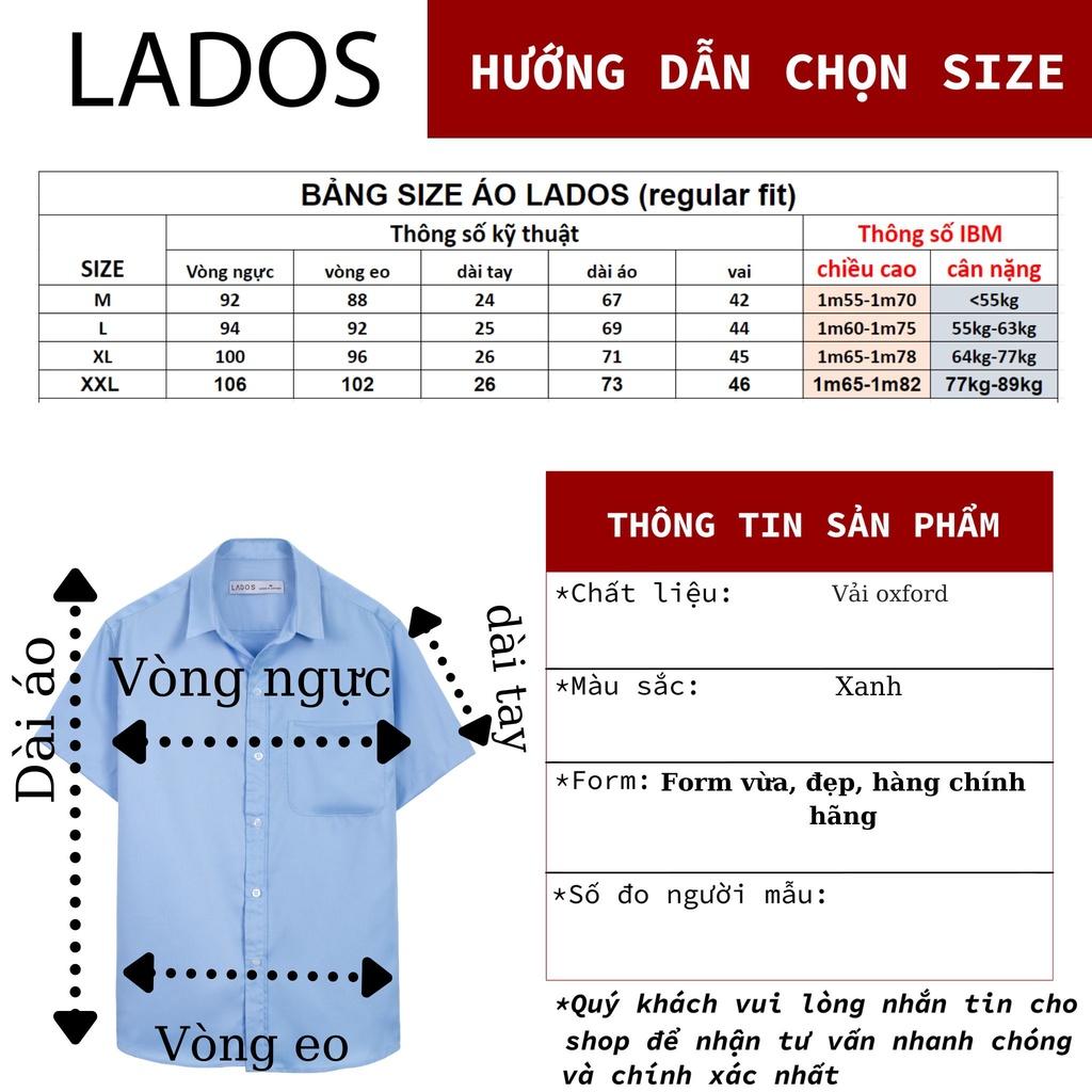 Áo sơ mi nam tay ngắn có túi OXFORD form Hàn LADOS 8101 thấm hút, dễ phối đồ