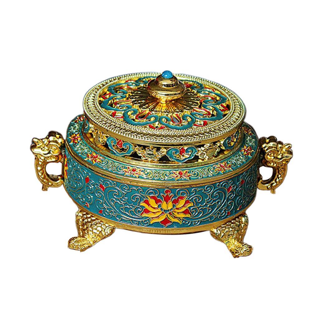 2pcs Tibetan Bronze Incense Burner Holder Art Censer Home Decor Ornaments
