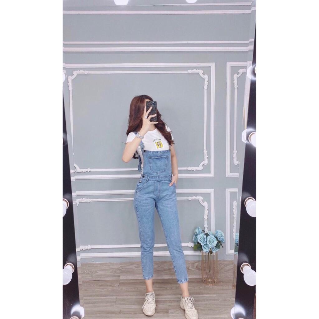 Yếm nữ King168 , Yếm jean nữ cao cấp co dãn nhẹ form chuẩn II07