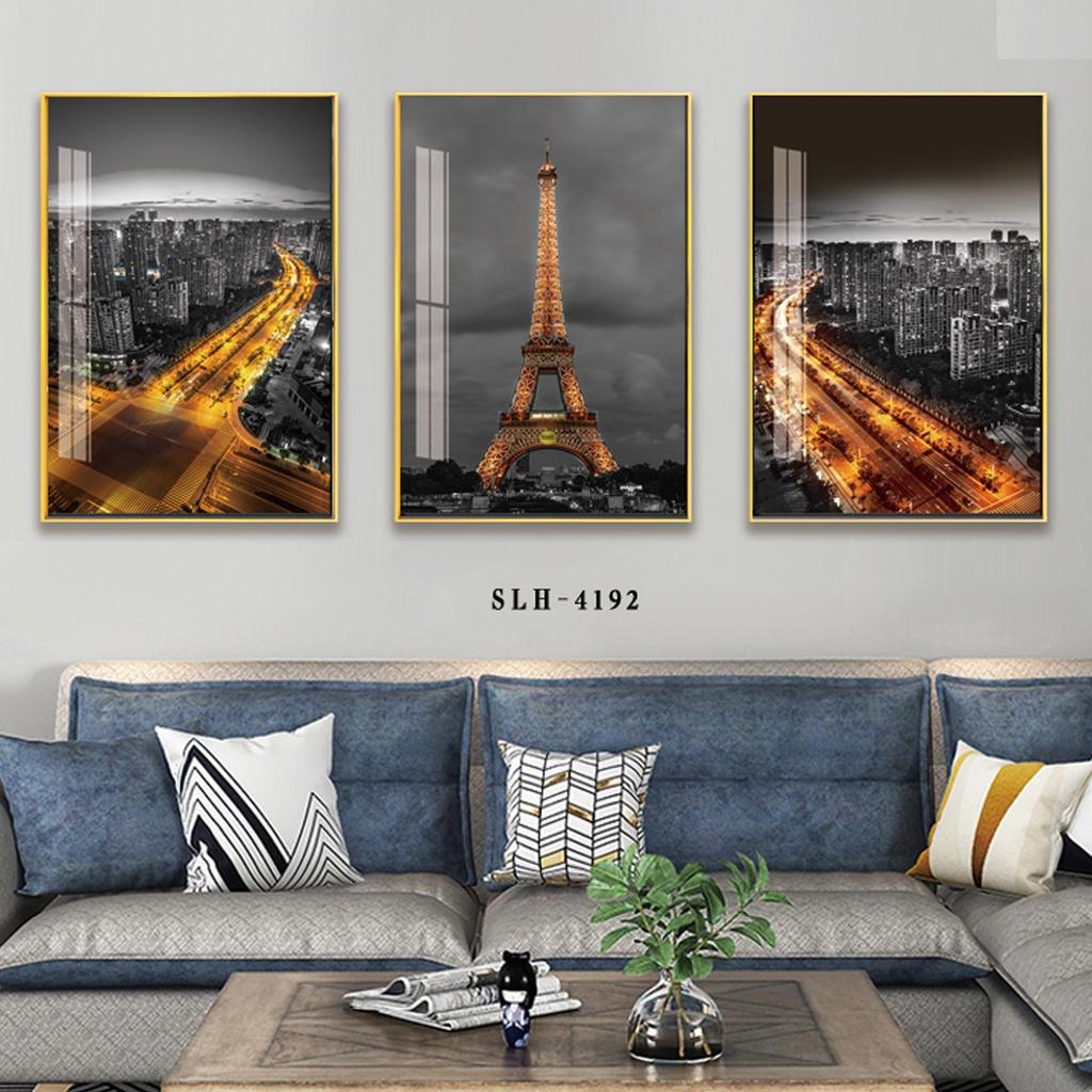 Tranh Tráng Gương Treo Tường Trang Trí - Tranh Pha Lê Tháp Eiffel