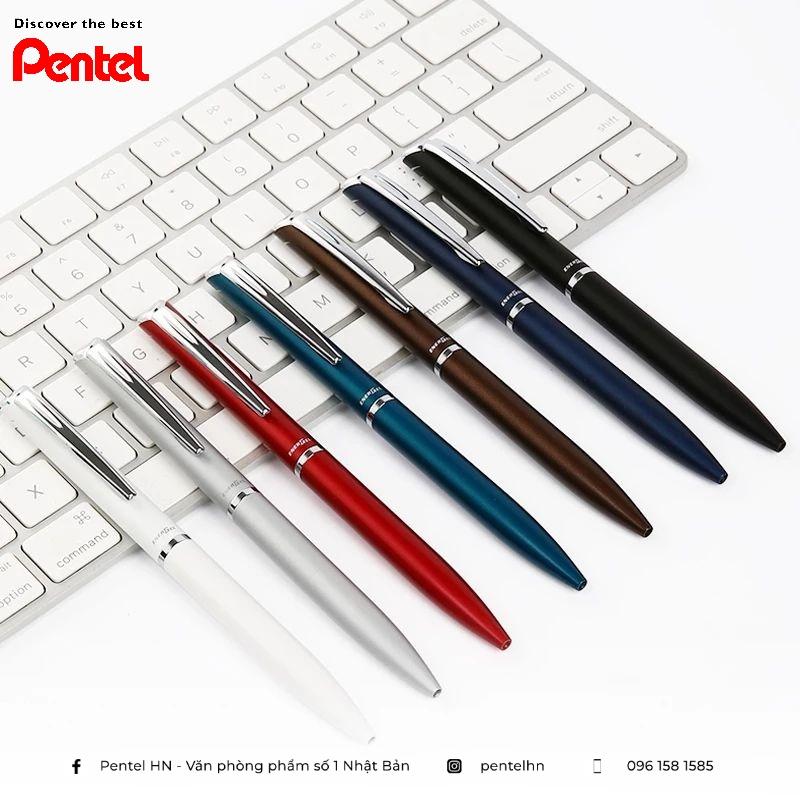 Bút Ký Cao Cấp Pentel BL2007 Ngòi 0.7mm Mực Xanh Có Gác Bút | Thiết Kế Bút Nắp Vặn Thanh Lịch